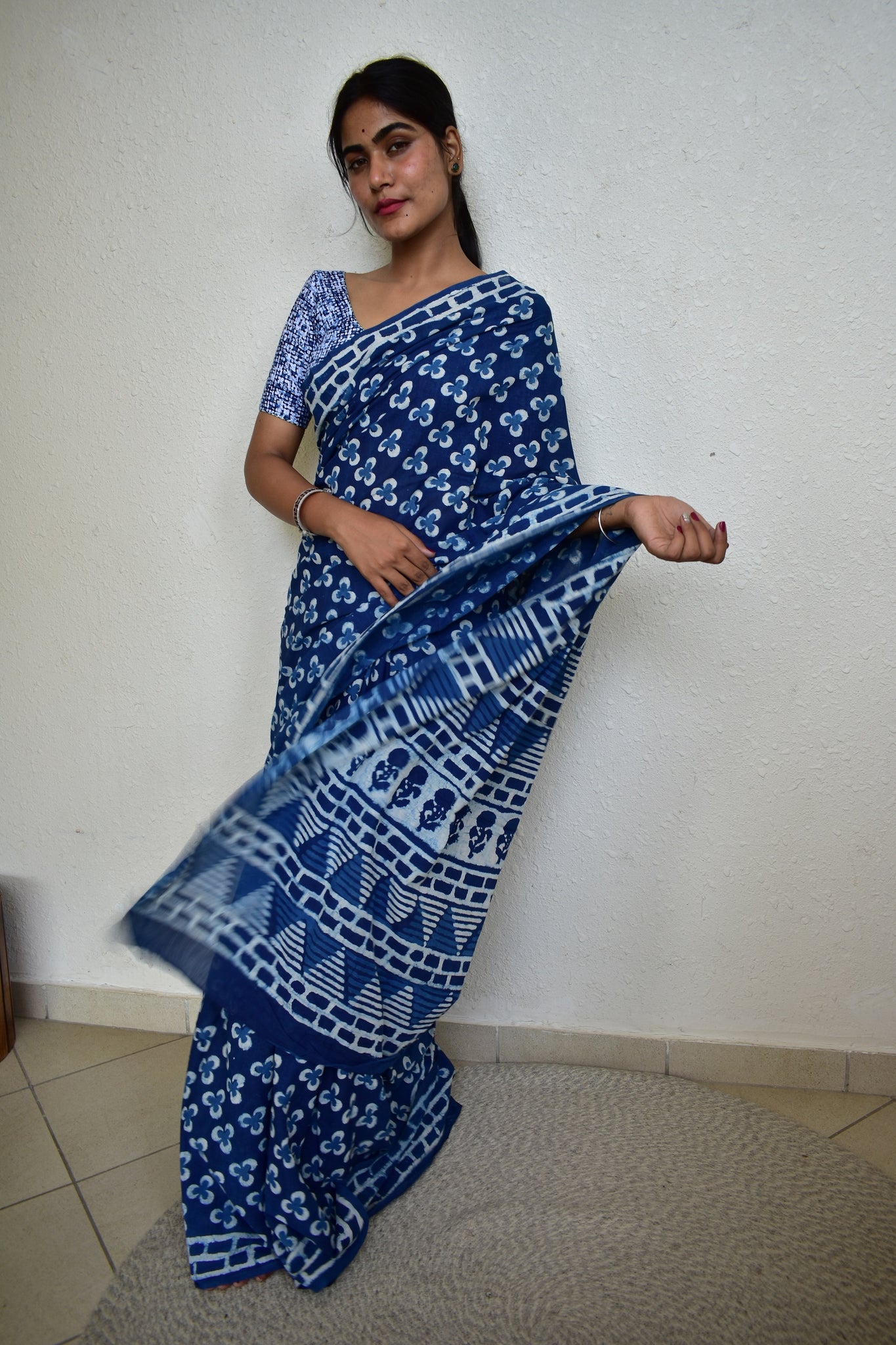 Indigo Twilight - Indigo Collection - Cotton Mulmul Saree