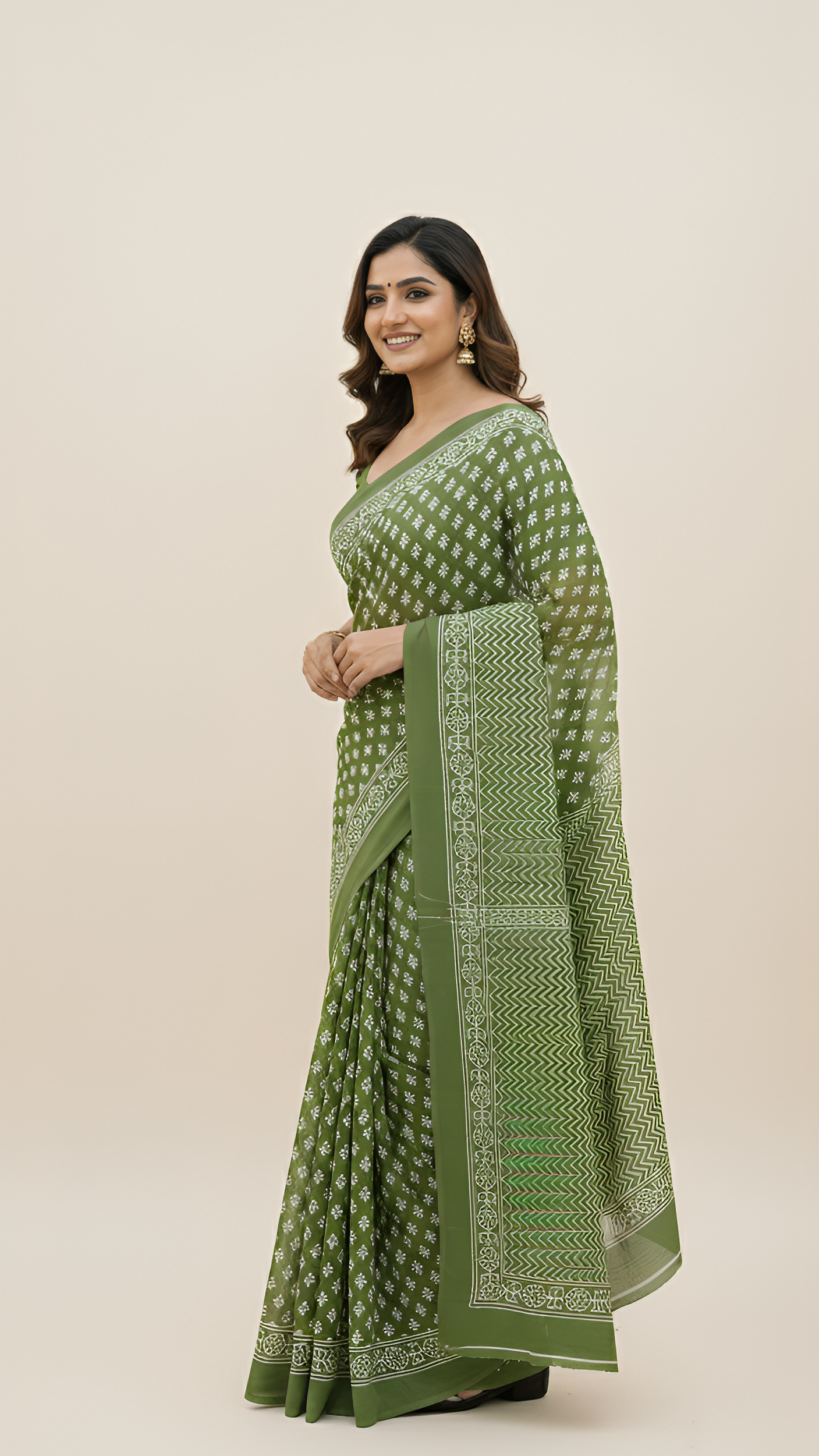 Pure cotton handblock sarees made by Jaipur artisans