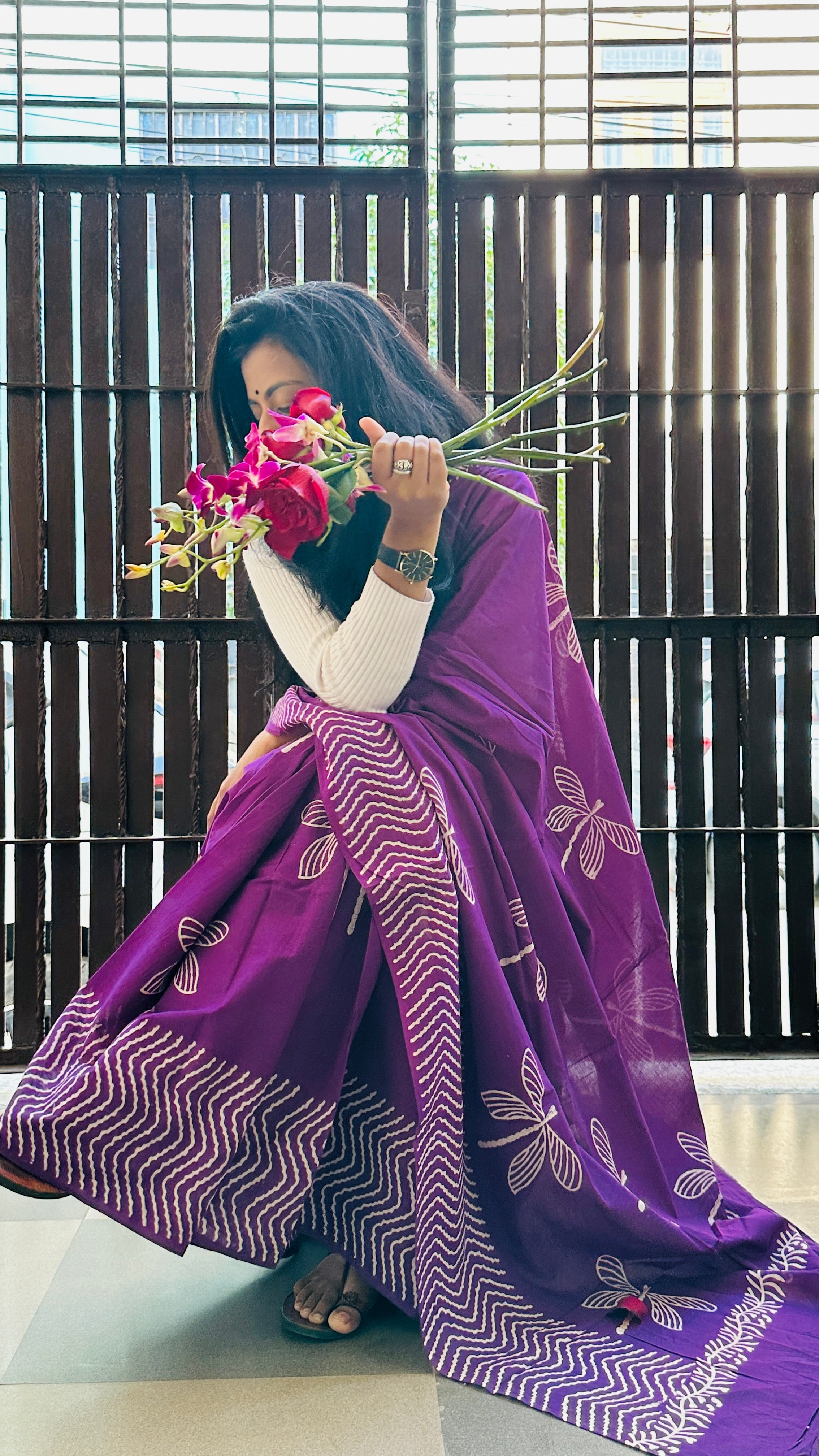 Pure cotton handblock sarees made by Jaipur artisans