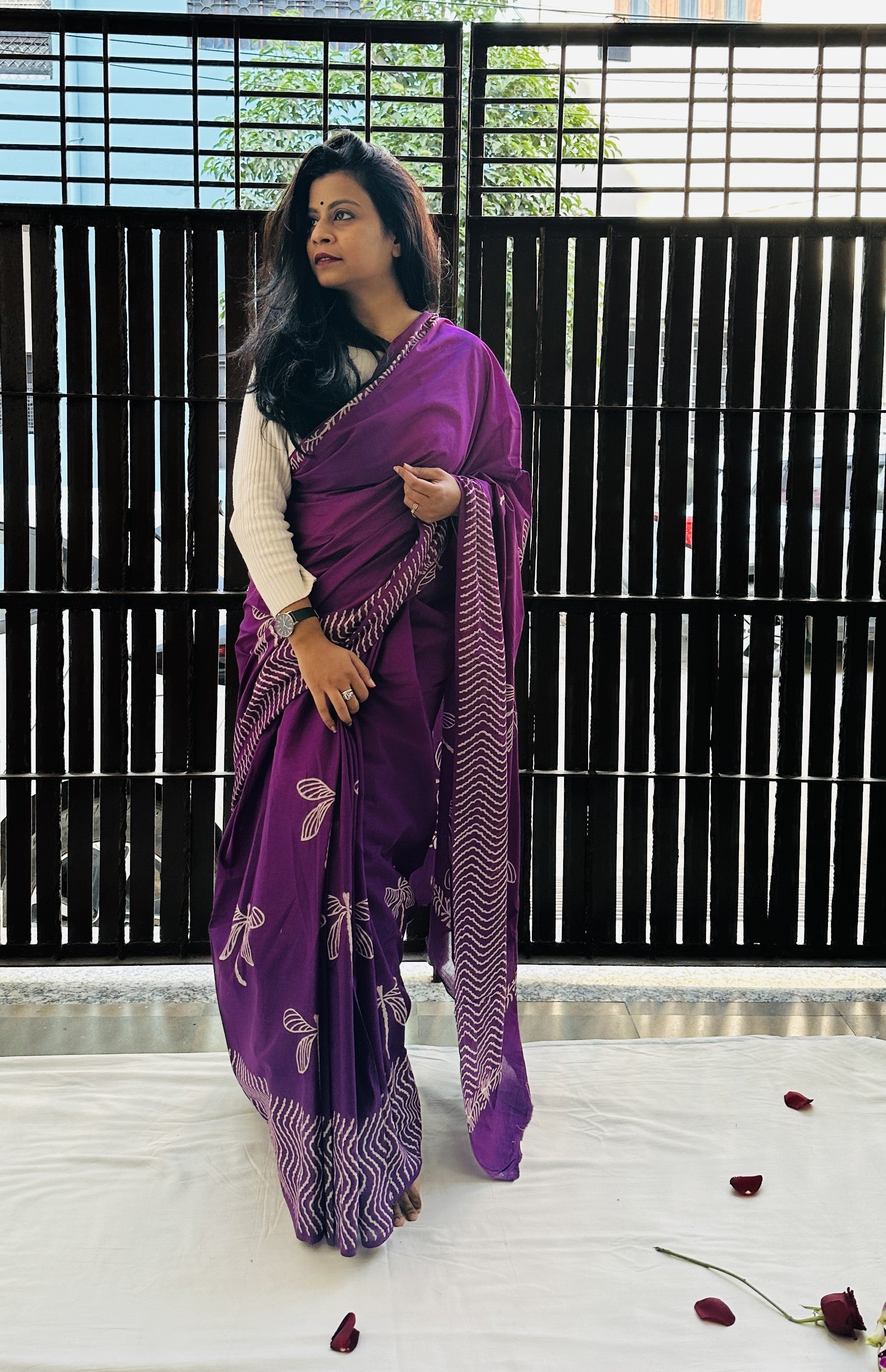 Pure cotton handblock sarees made by Jaipur artisans