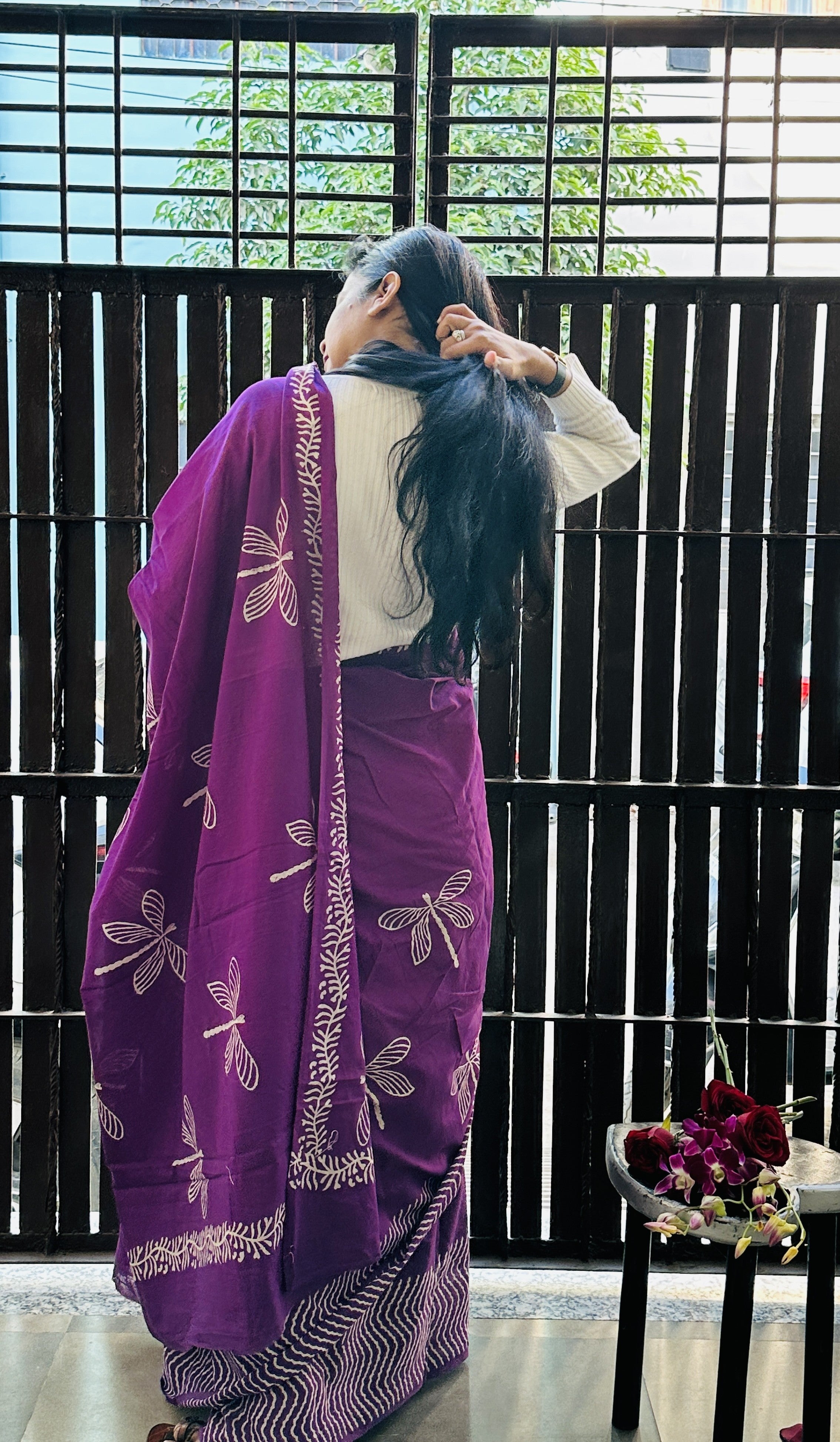 Pure cotton handblock sarees made by Jaipur artisans