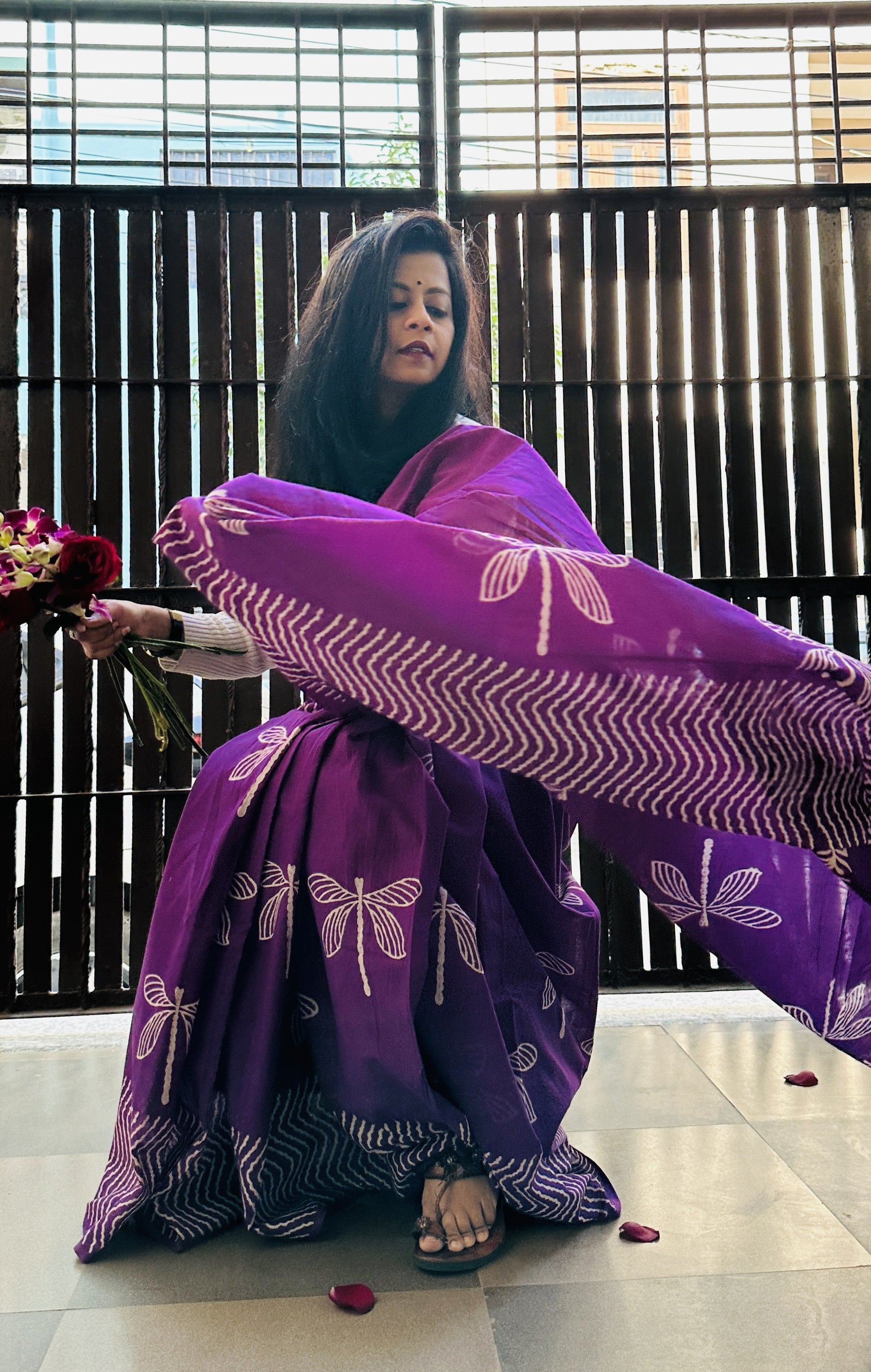 Pure cotton handblock sarees made by Jaipur artisans