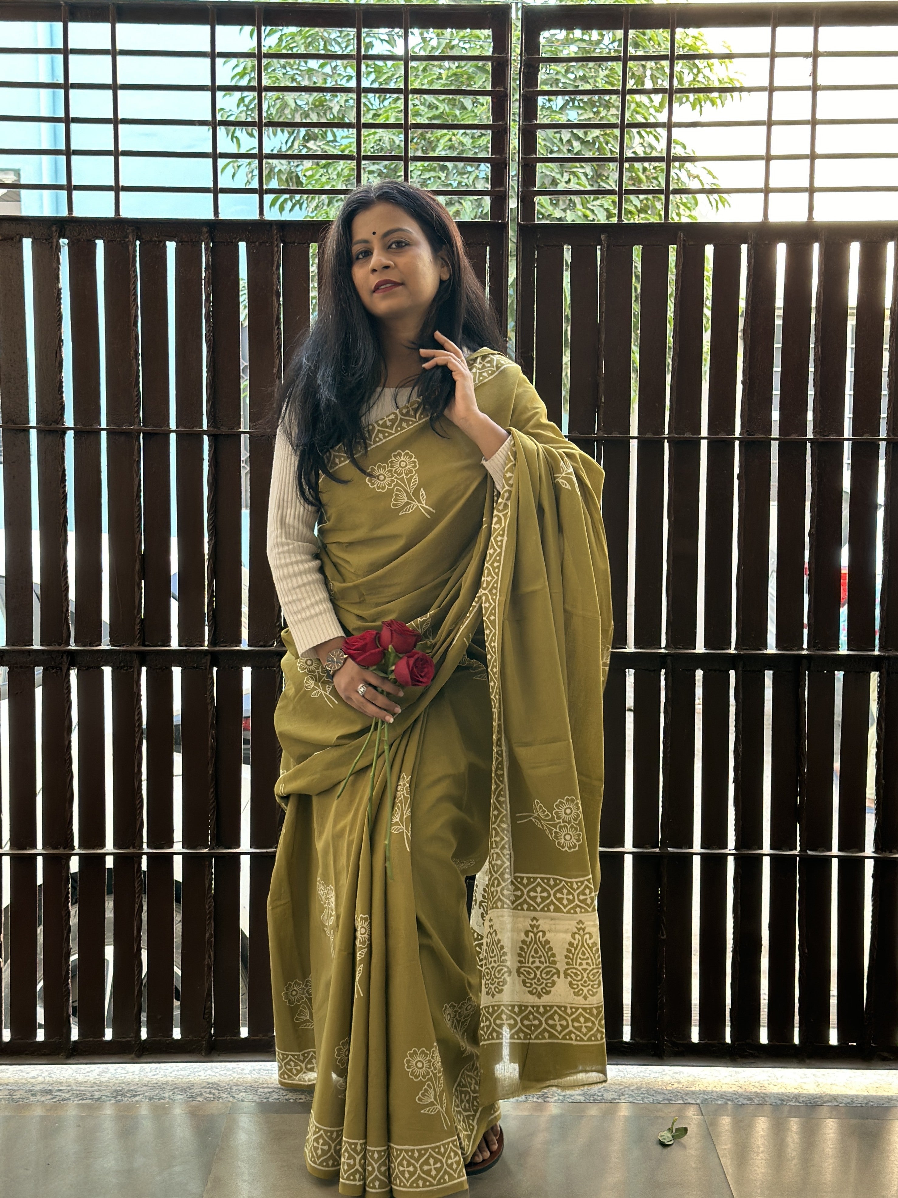 Pure cotton handblock sarees made by Jaipur artisans