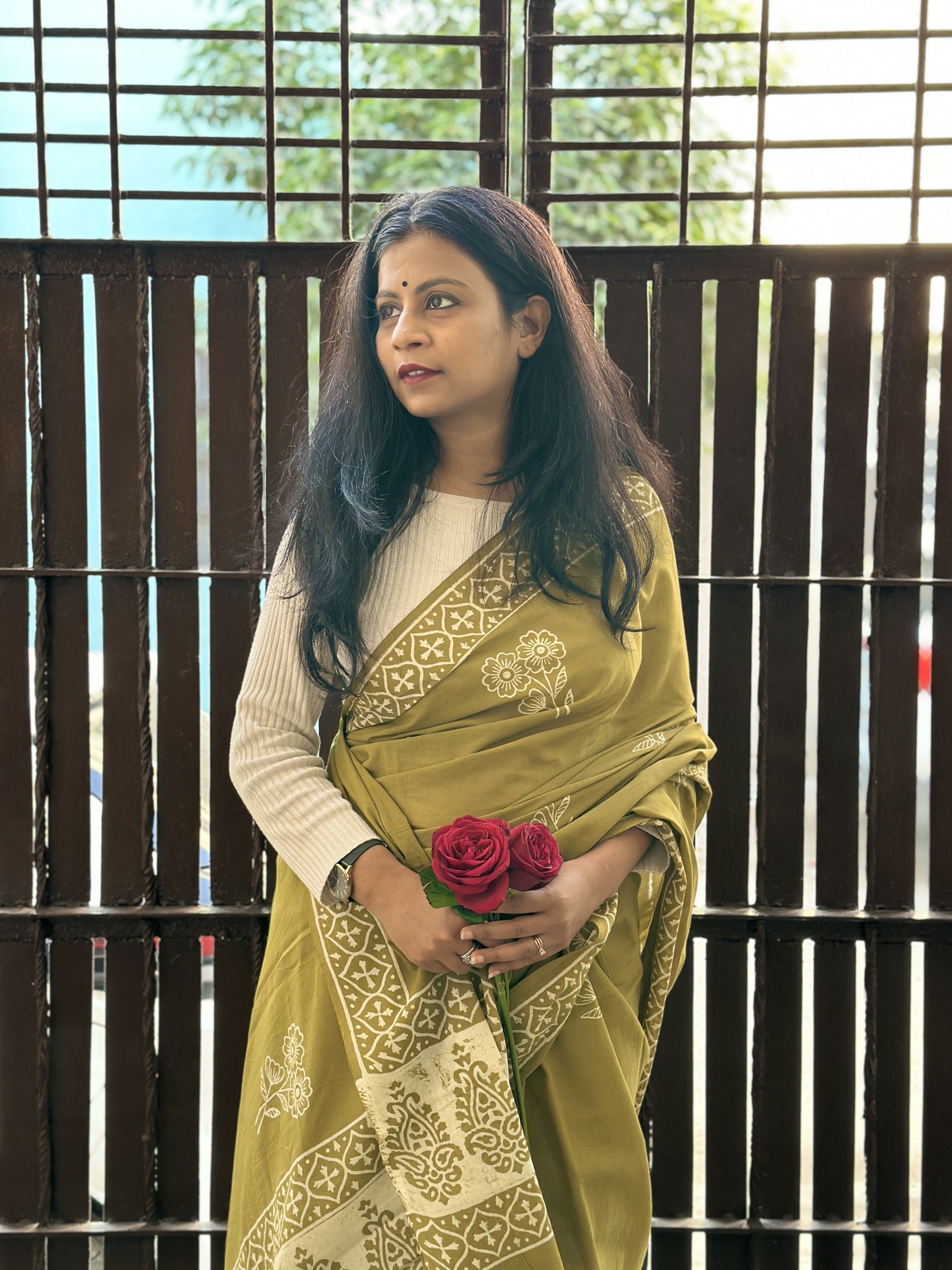 Pure cotton handblock sarees made by Jaipur artisans