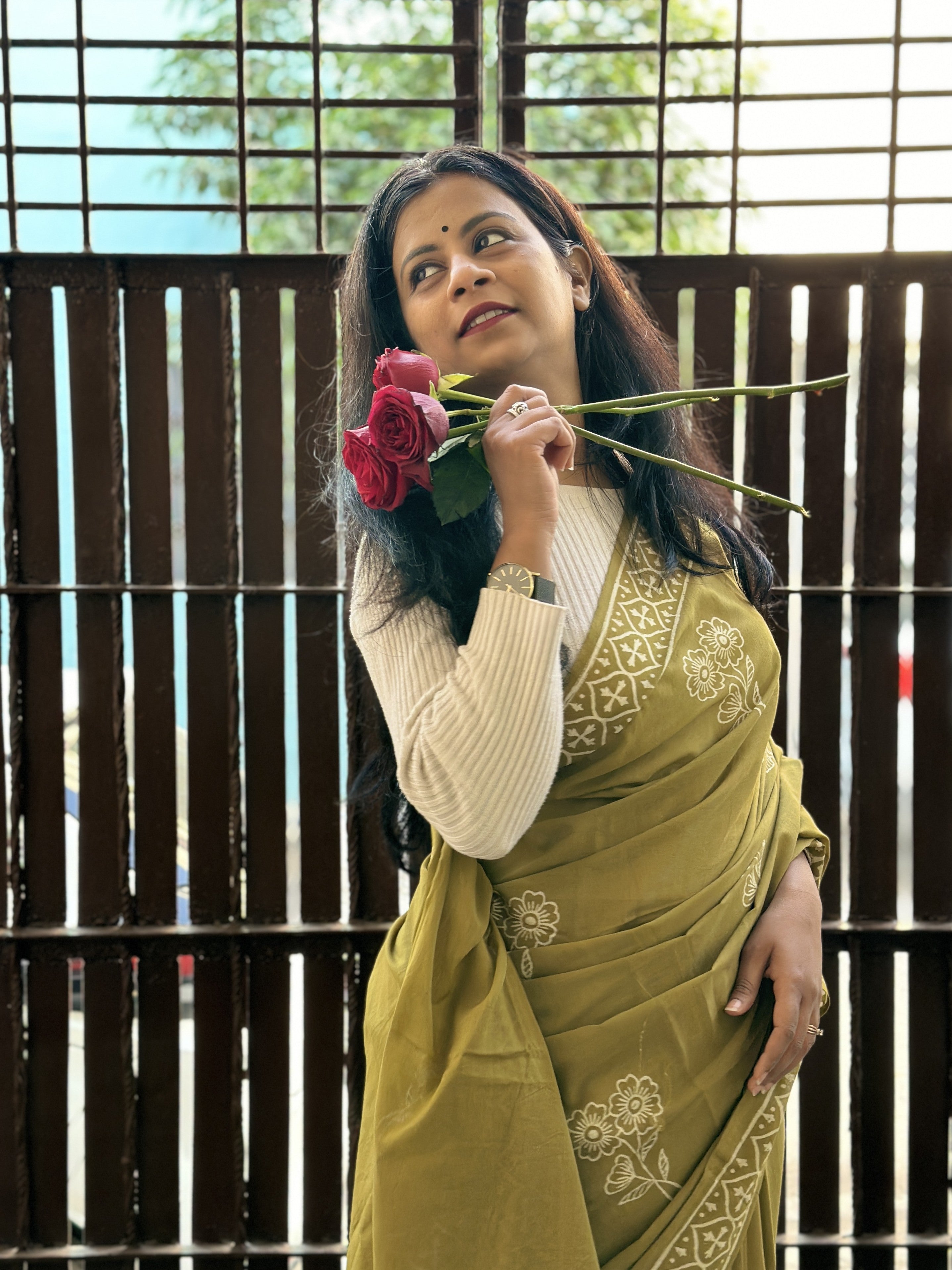 Pure cotton handblock sarees made by Jaipur artisans