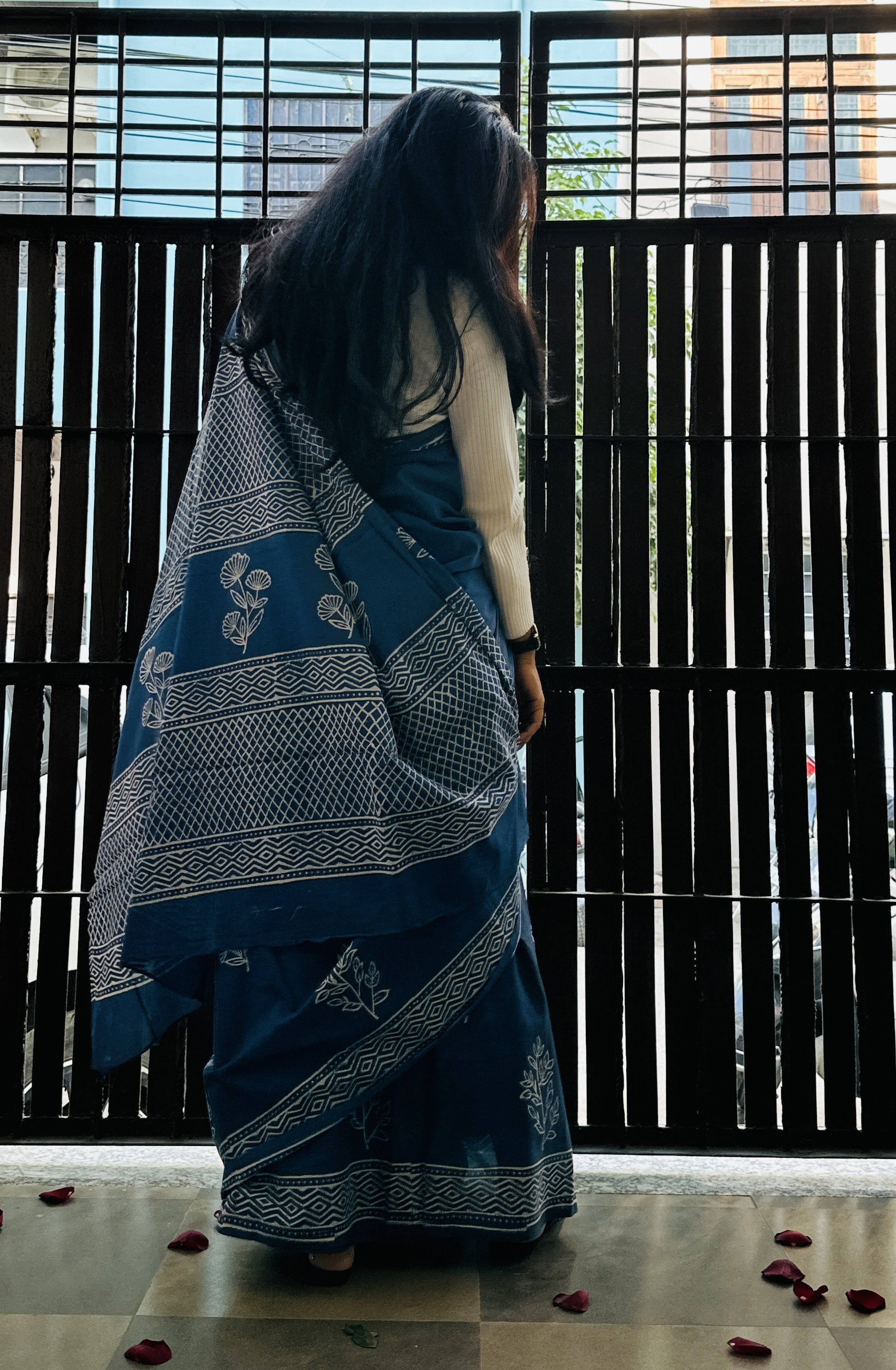 Pure cotton handblock sarees made by Jaipur artisans