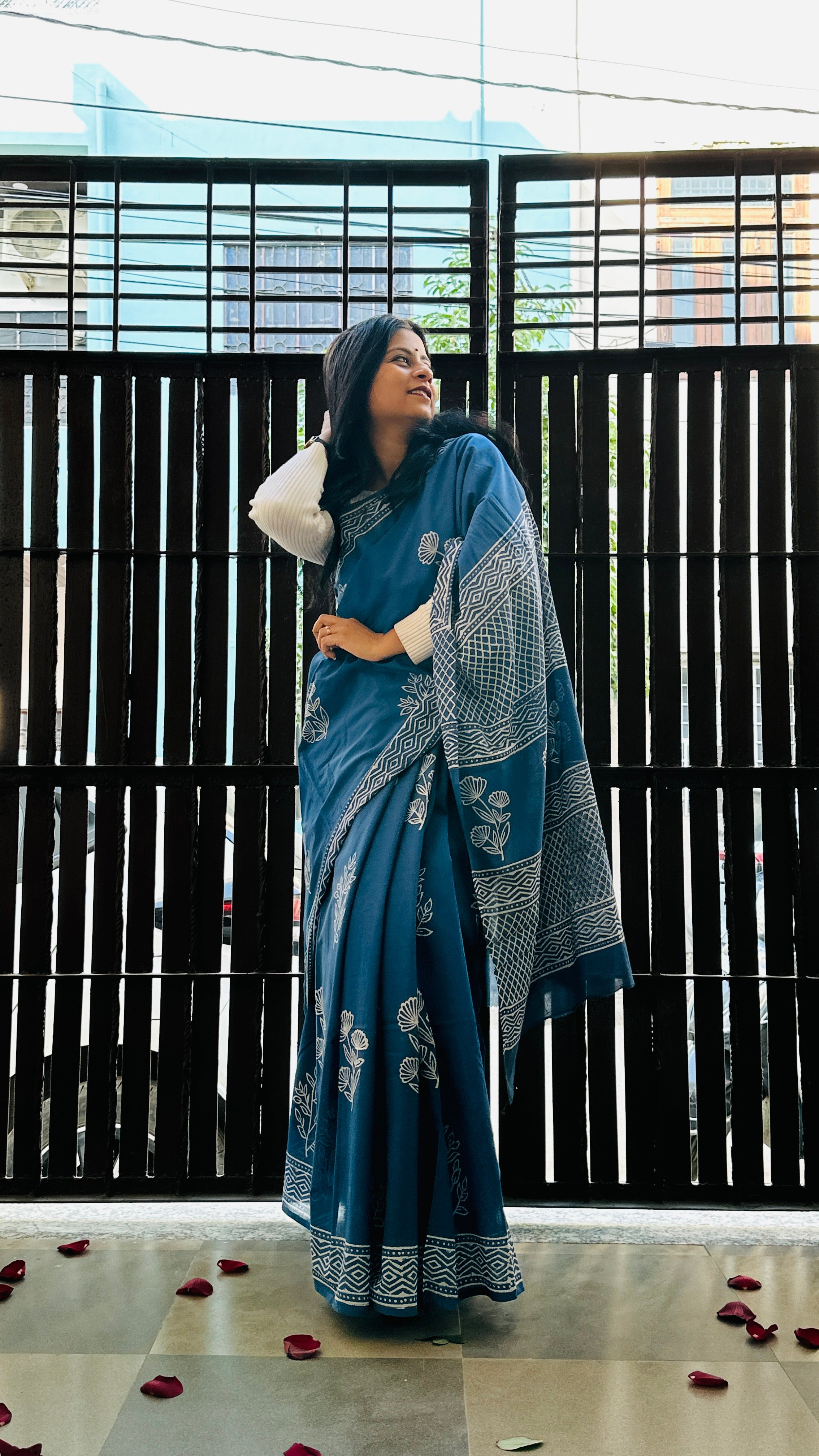 Pure cotton handblock sarees made by Jaipur artisans