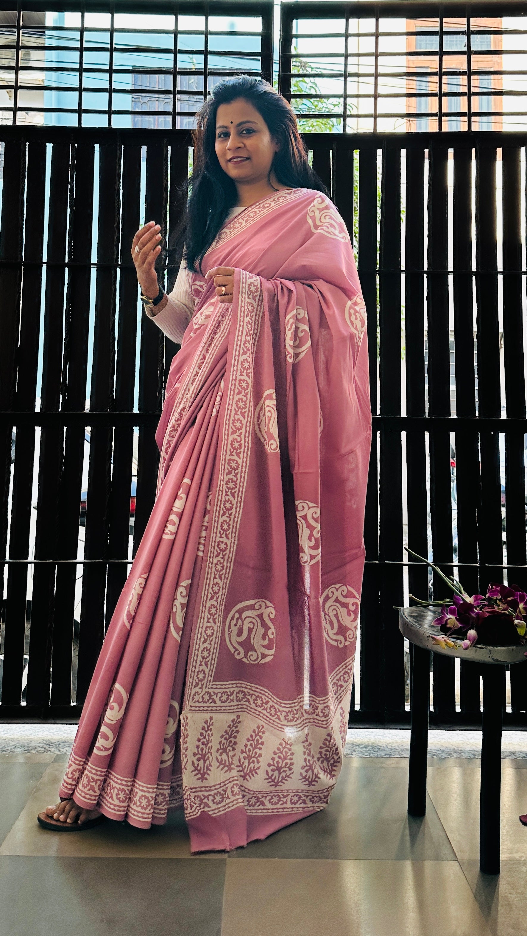 Pure cotton handblock sarees made by Jaipur artisans