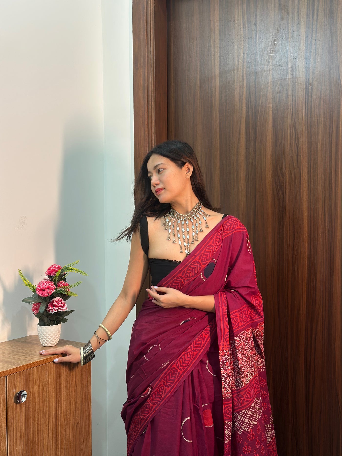 Machali Jal Ki Raani Hai & Bubble Pop- Pack Of 2 Sarees- Handblock Cotton Mulmul Sarees