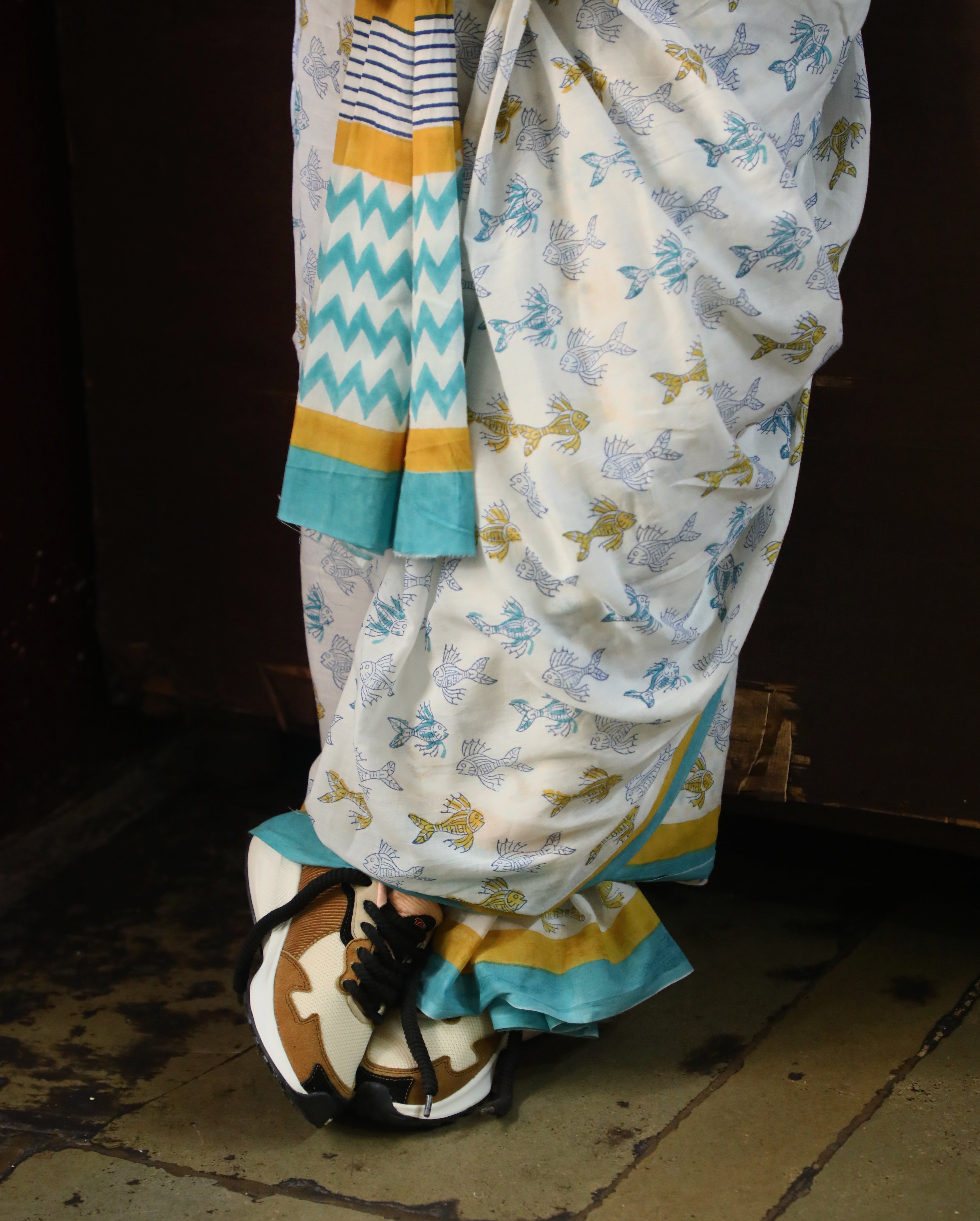 Machhli Jal Ki Raani Hai - Handblock Cotton Mulmul Saree