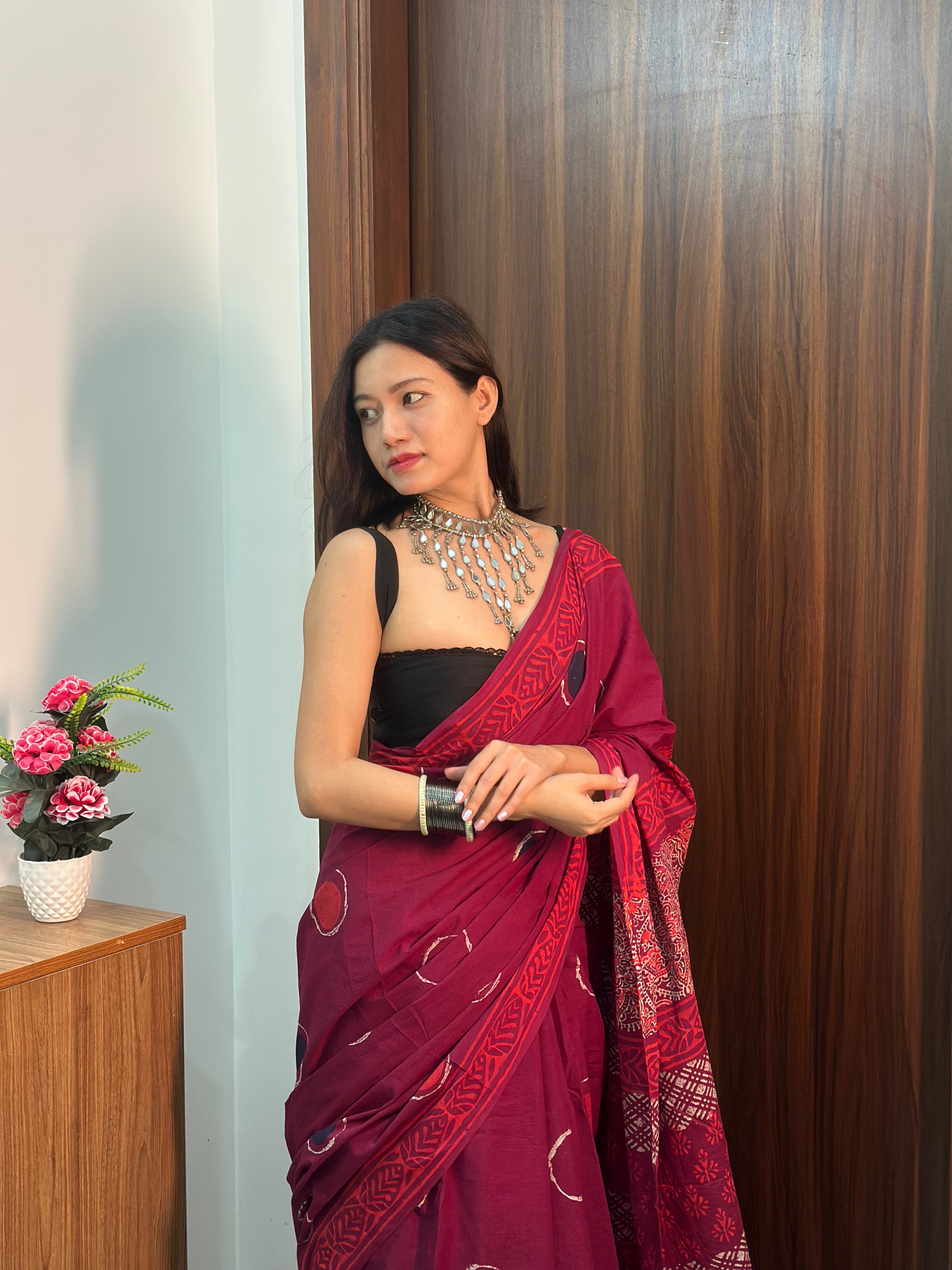 Bubble Pop – Handblock Printed Cotton Saree