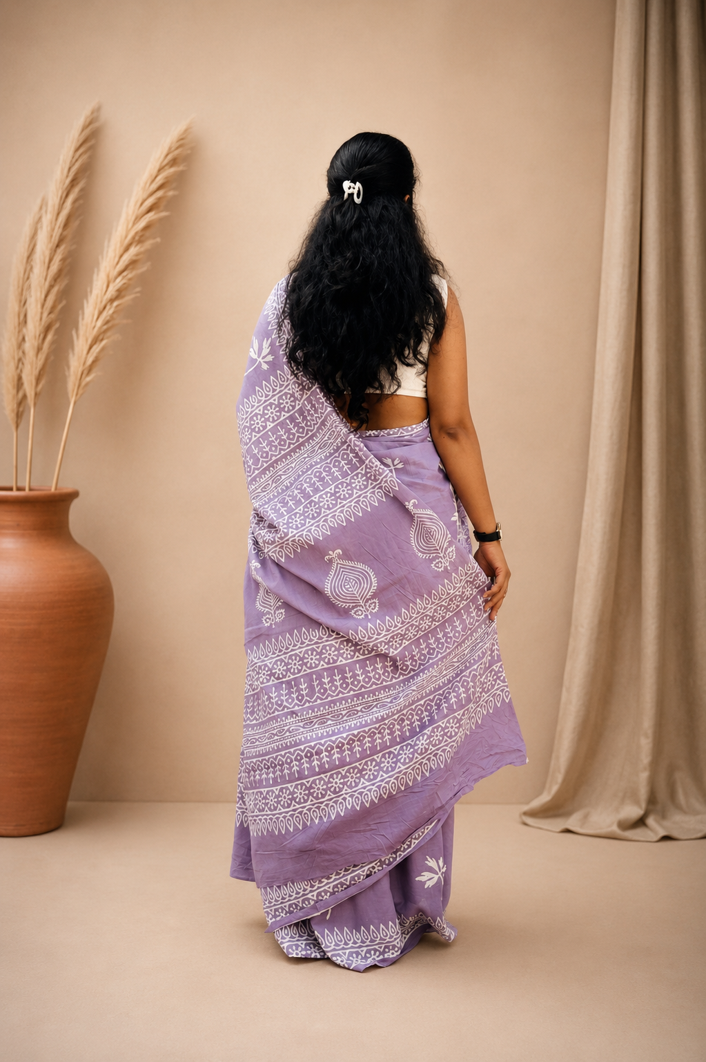 Love Letter - Handblock Mulmul Cotton Saree