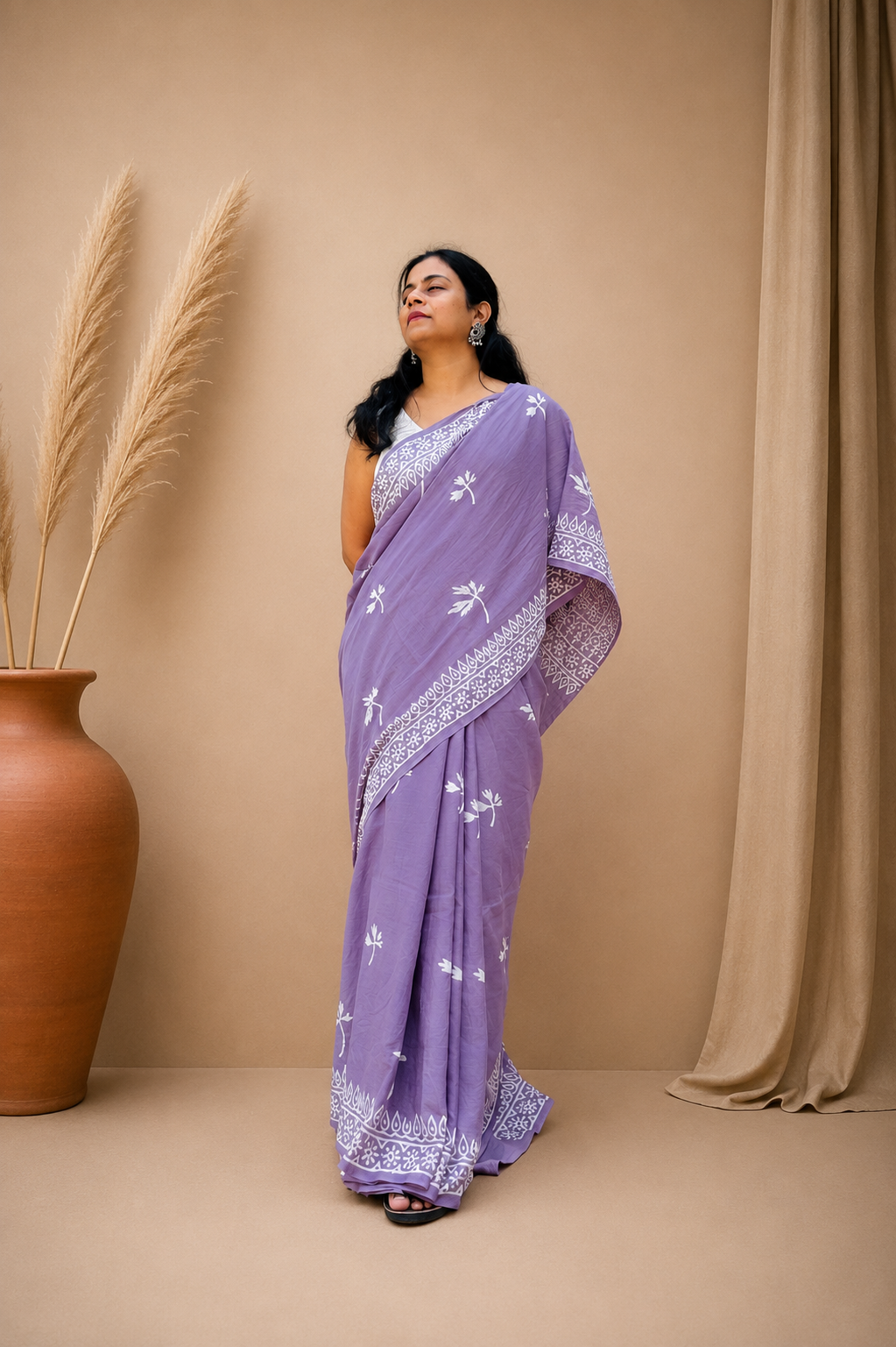 Love Letter - Handblock Mulmul Cotton Saree