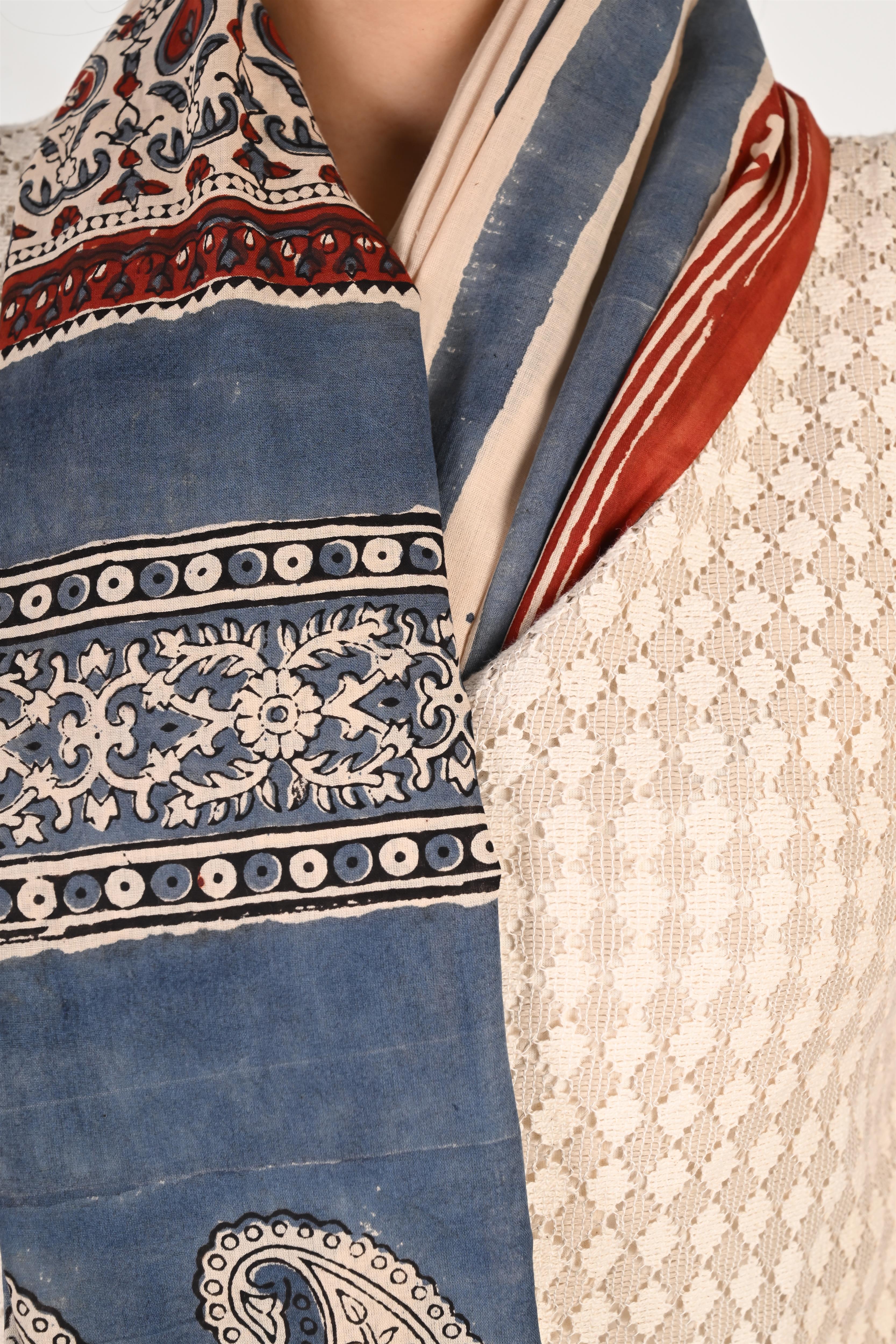 Update or Upgrade - Handblock Print Natural Dyed - Mulmul Cotton Saree