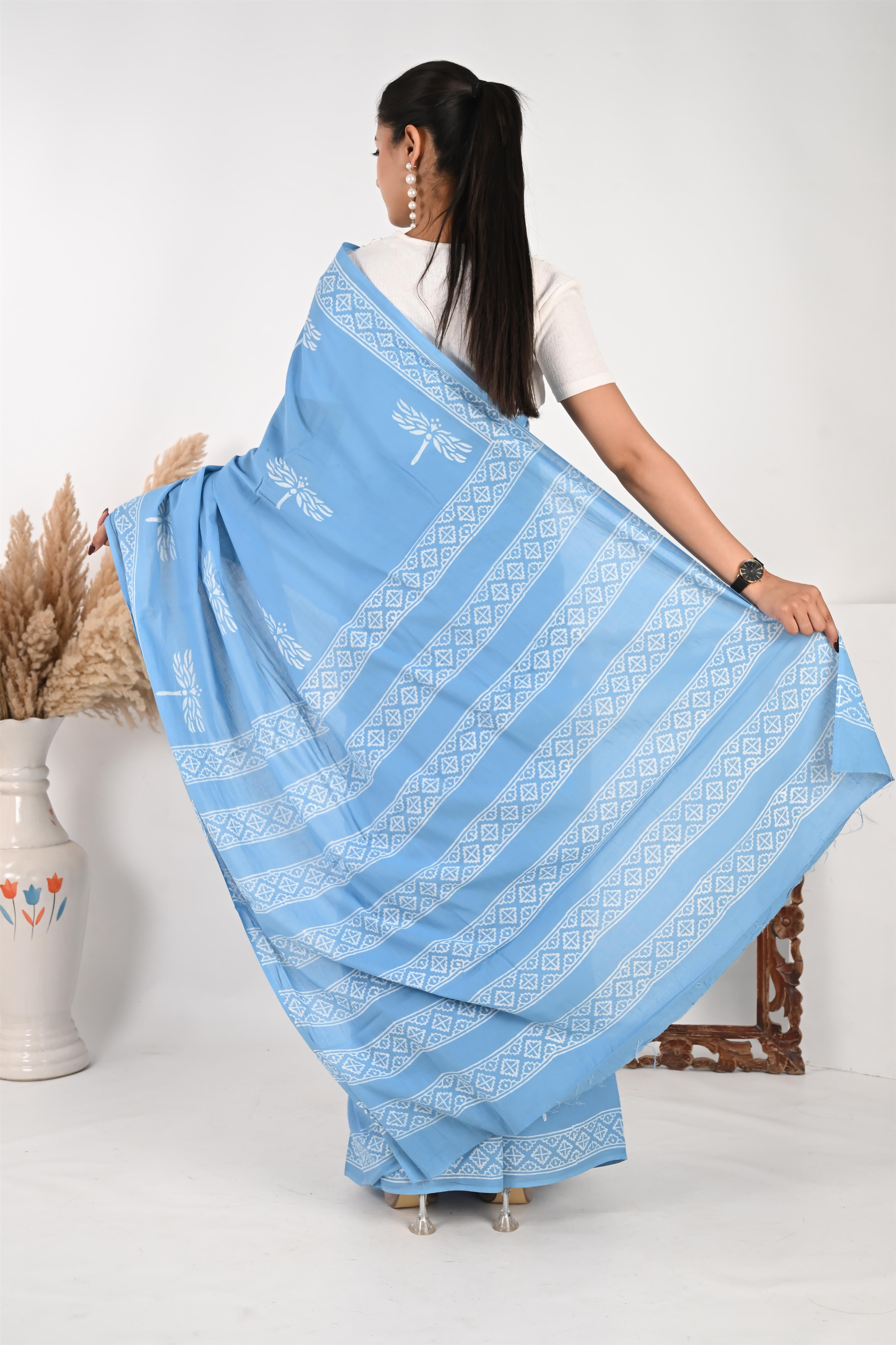 Inbox (Unread) - Elegant Handblock Print Cotton Saree