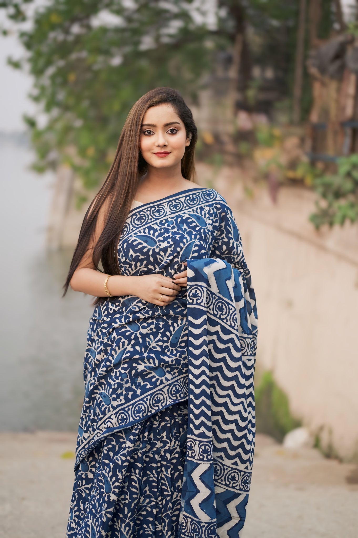 Indigo Bliss - Indigo Collection - Cotton Mulmul Saree