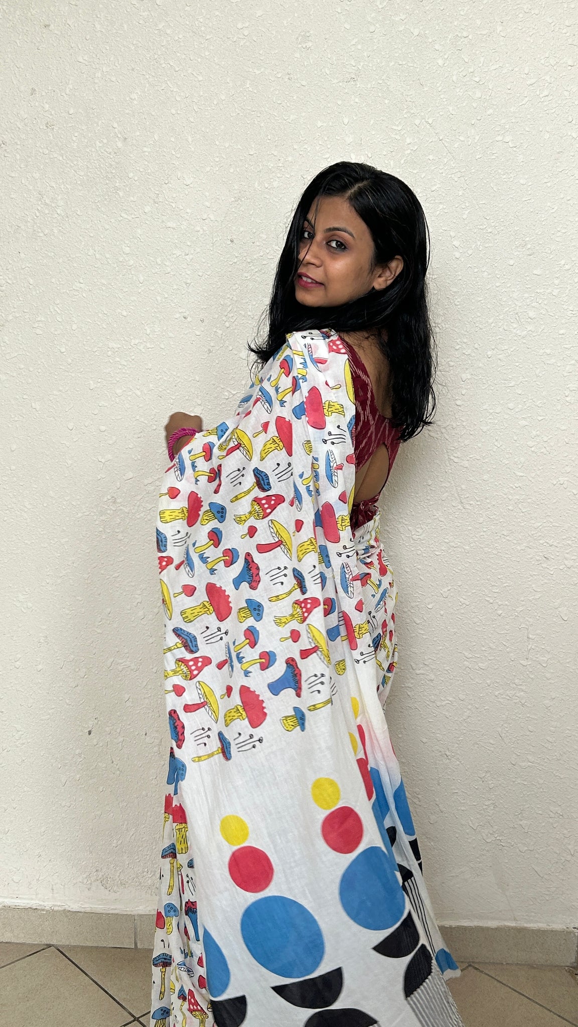 Silly Mushroom - Trendy Cotton saree