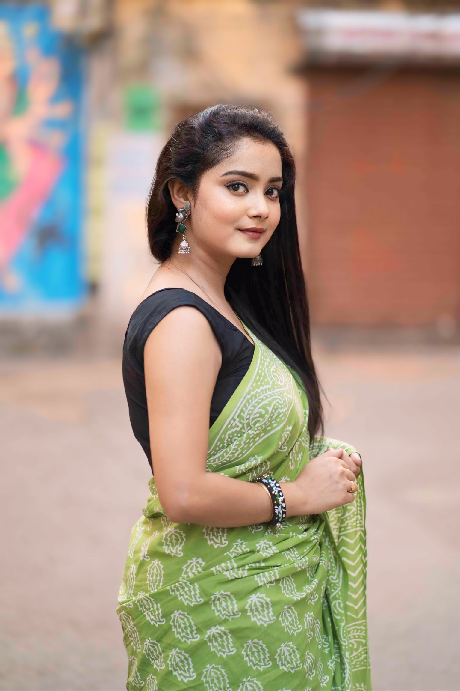 Summer Vacation Collection - Katchi Kairy - Handblock Print Natural Dyed - Mulmul Cotton Saree