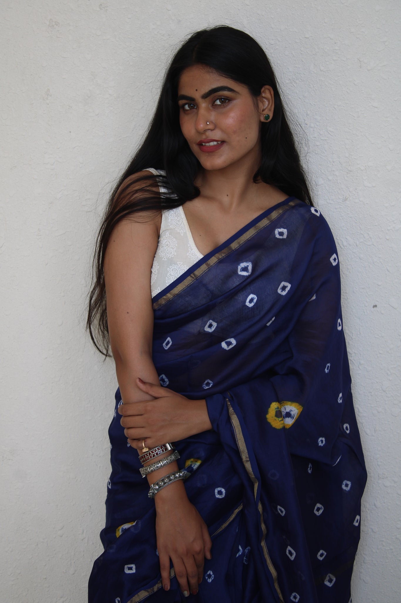 Sagarika - Tie And Dye Natural Dyes - Chanderi Silk Saree