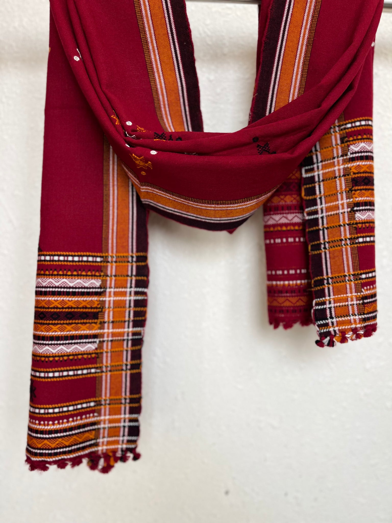 Dilli Ki Sardi - Red Handloom Woven Woolen Shawl