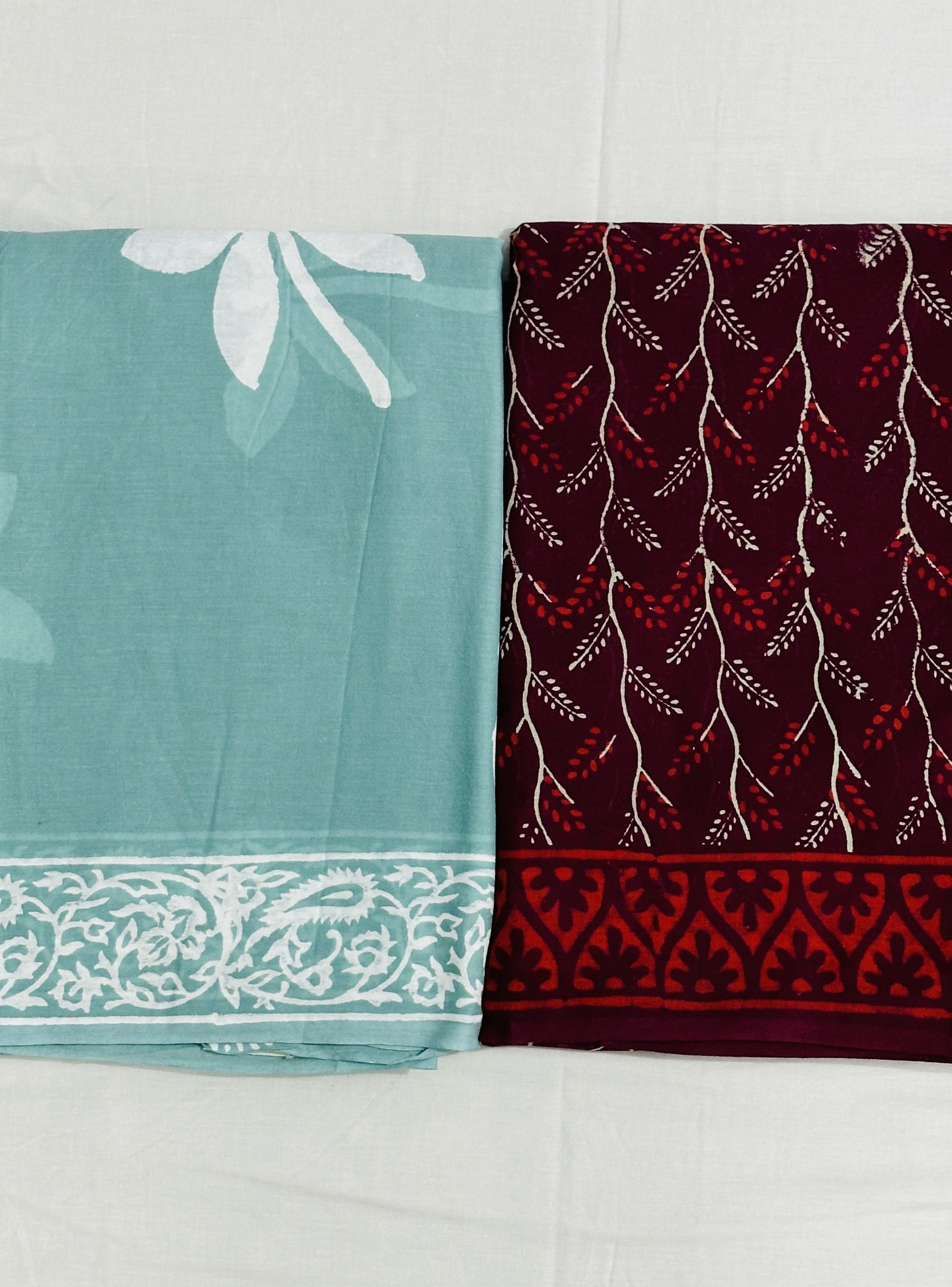 Mulberry Magic & Dragon Fly - Pack Of 2 Sarees - Handblock Cotton Mulmul Sarees